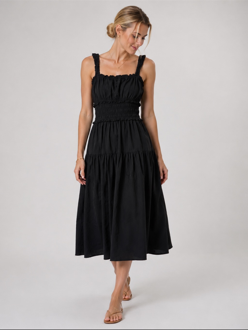 Velvet Heart Clara Midi Dress In Washed Black